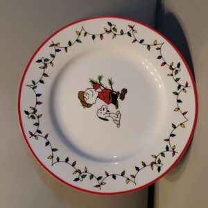 Peanuts Ceramic Christmas Appetizer Plate NEW